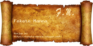 Fekete Manna névjegykártya