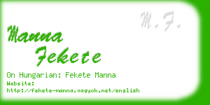 manna fekete business card